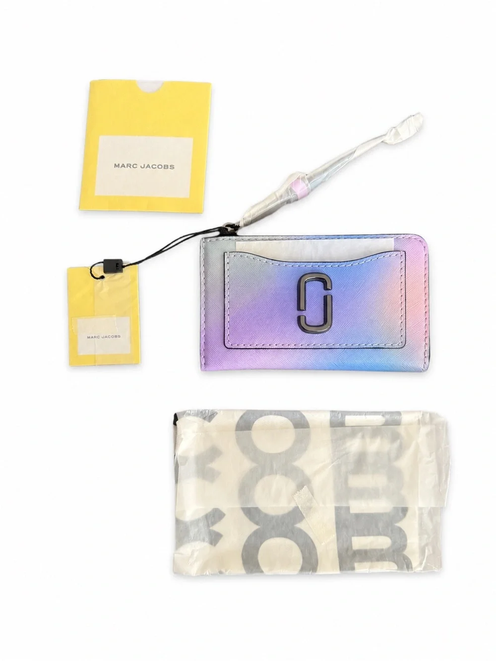Marc Jacobs Airbrush Utility Snapshot Top Zip Wallet Blue Multi NWT